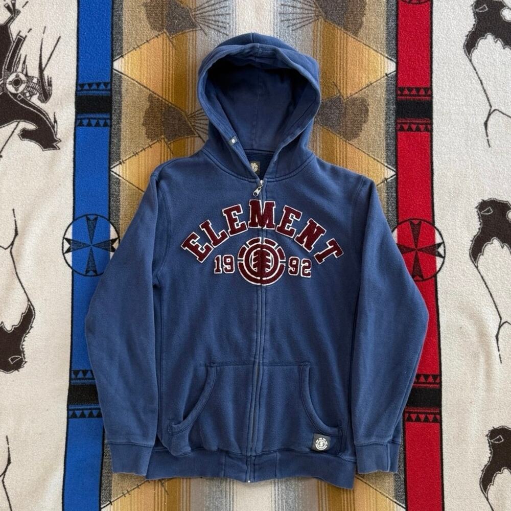 Vintage Y2K Element Full Zip Hoodie Sweatshirt Size Large Skater Grunge Skate